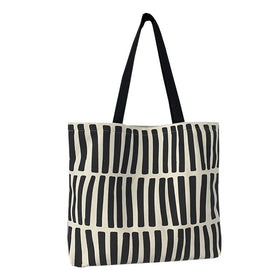 Black/Cream Caviar Leather Tote